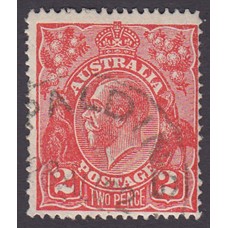 Australian    King George V    2d Red  Single Crown WMK Plate Variety 12R230